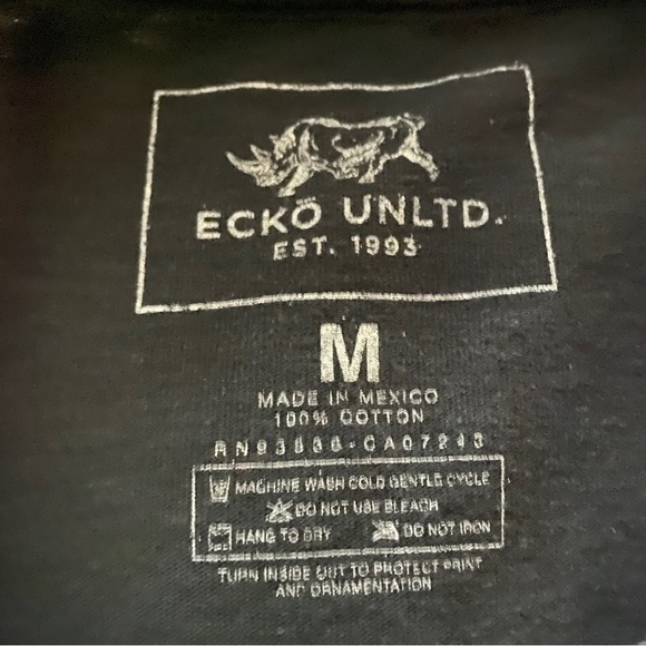 Ecko Unlimited Black Logo Tee Shirt Men M Medium - Picture 4 of 5